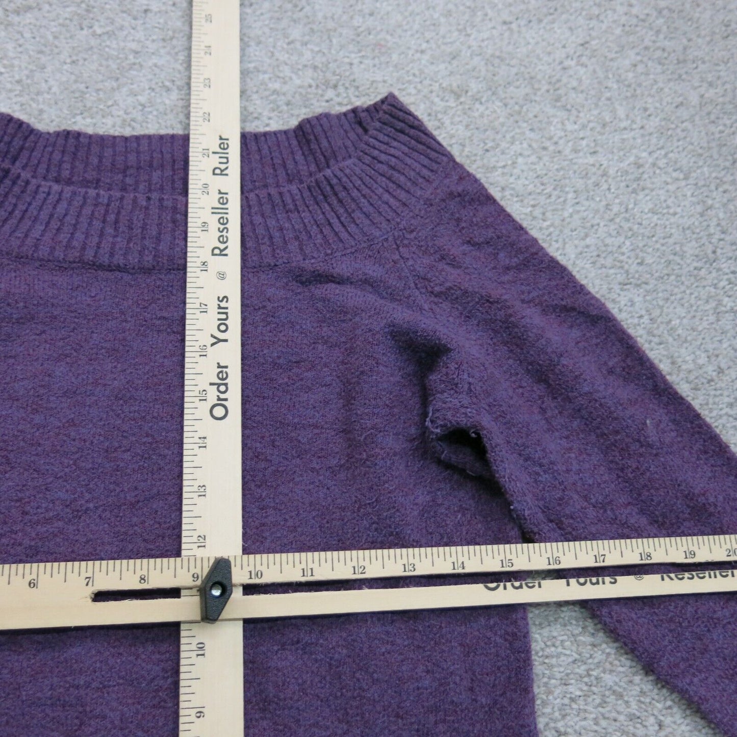 St Johns Bay Womens Pullover Sweater Boat Neck Long Sleeves Solid Purple Size M