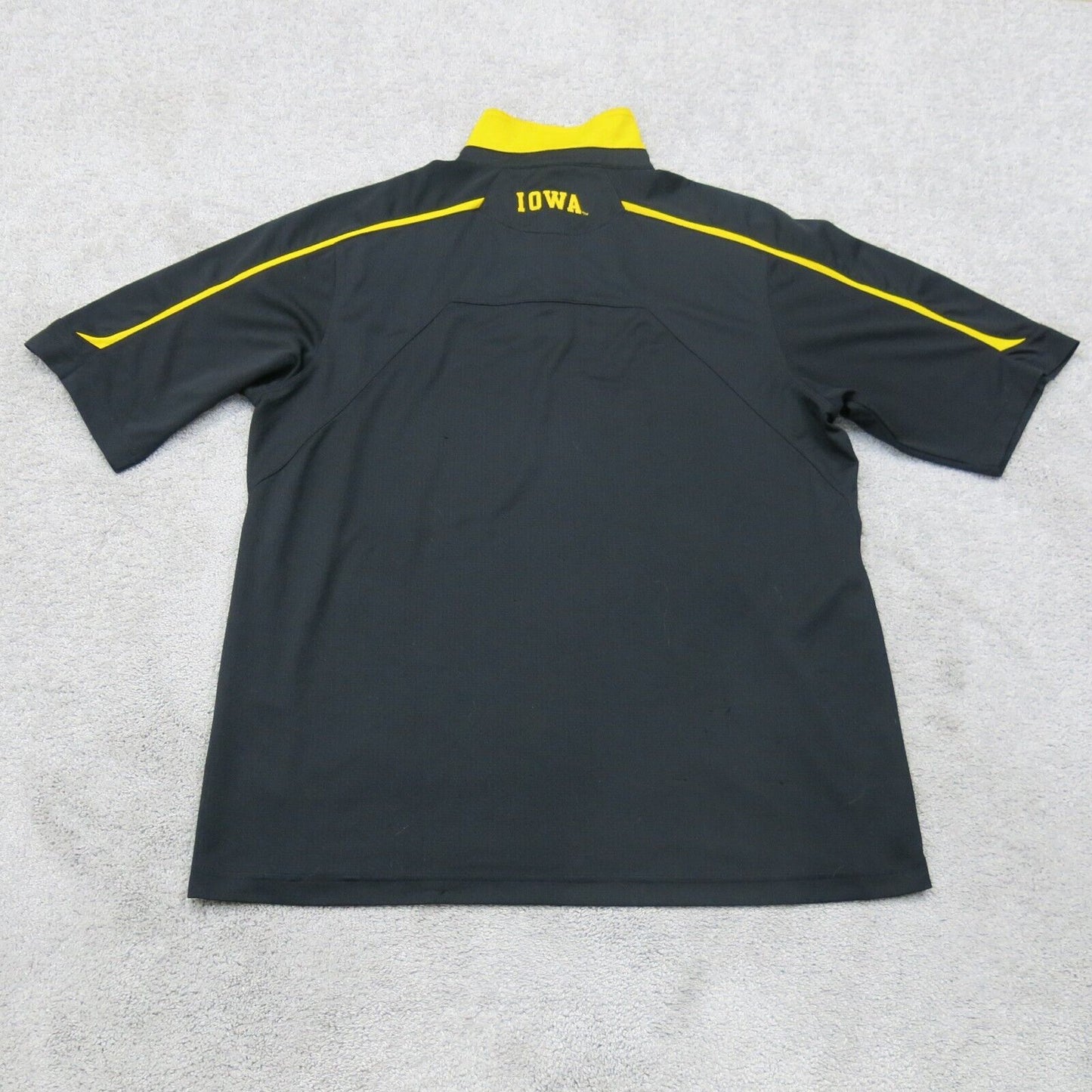 Nike Dri Fit Mens Polo Shirt Short Sleeves Authentic Fit Logo Black Size Large