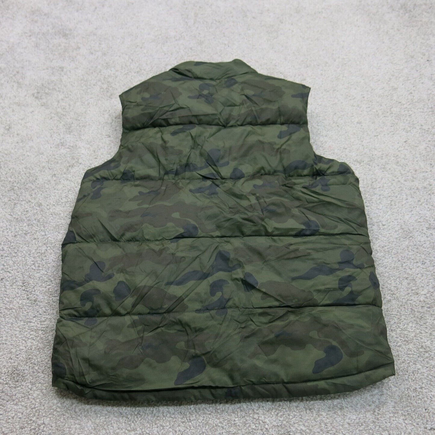 Old Navy Women Full Zip Puffer Jacket Mock Neck Sleeveless Green Size L 10-12