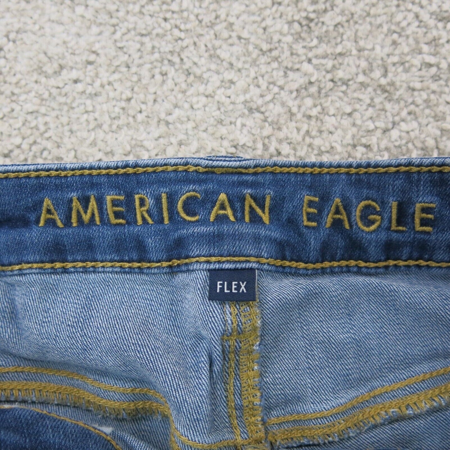 American Eagle Womens Jeans Straight Leg Flat Front Pockets Blue Size W29xL30