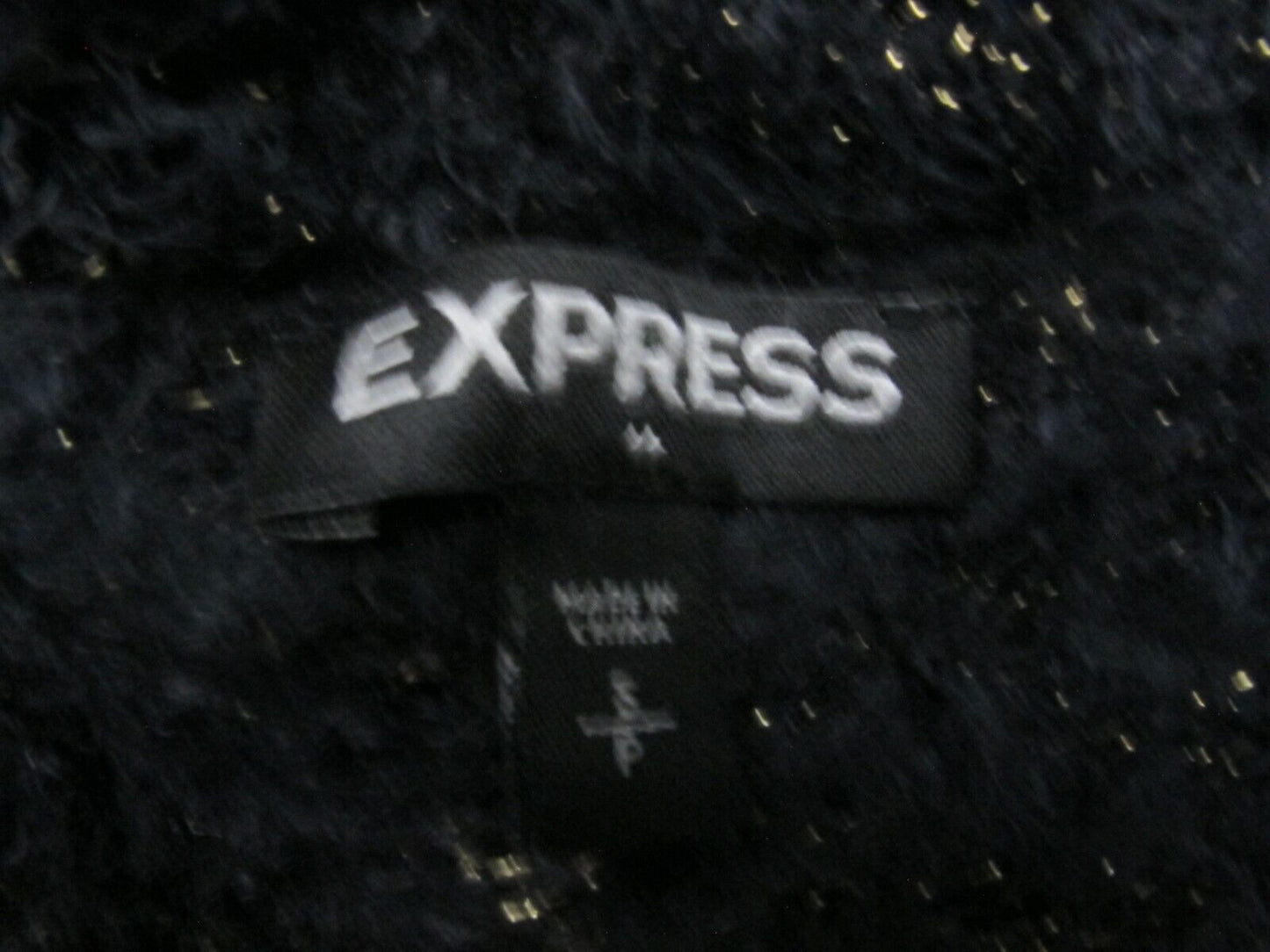 Express Women's Cardigan Sweater Knitted Open Front Long Sleeve Black Size Small
