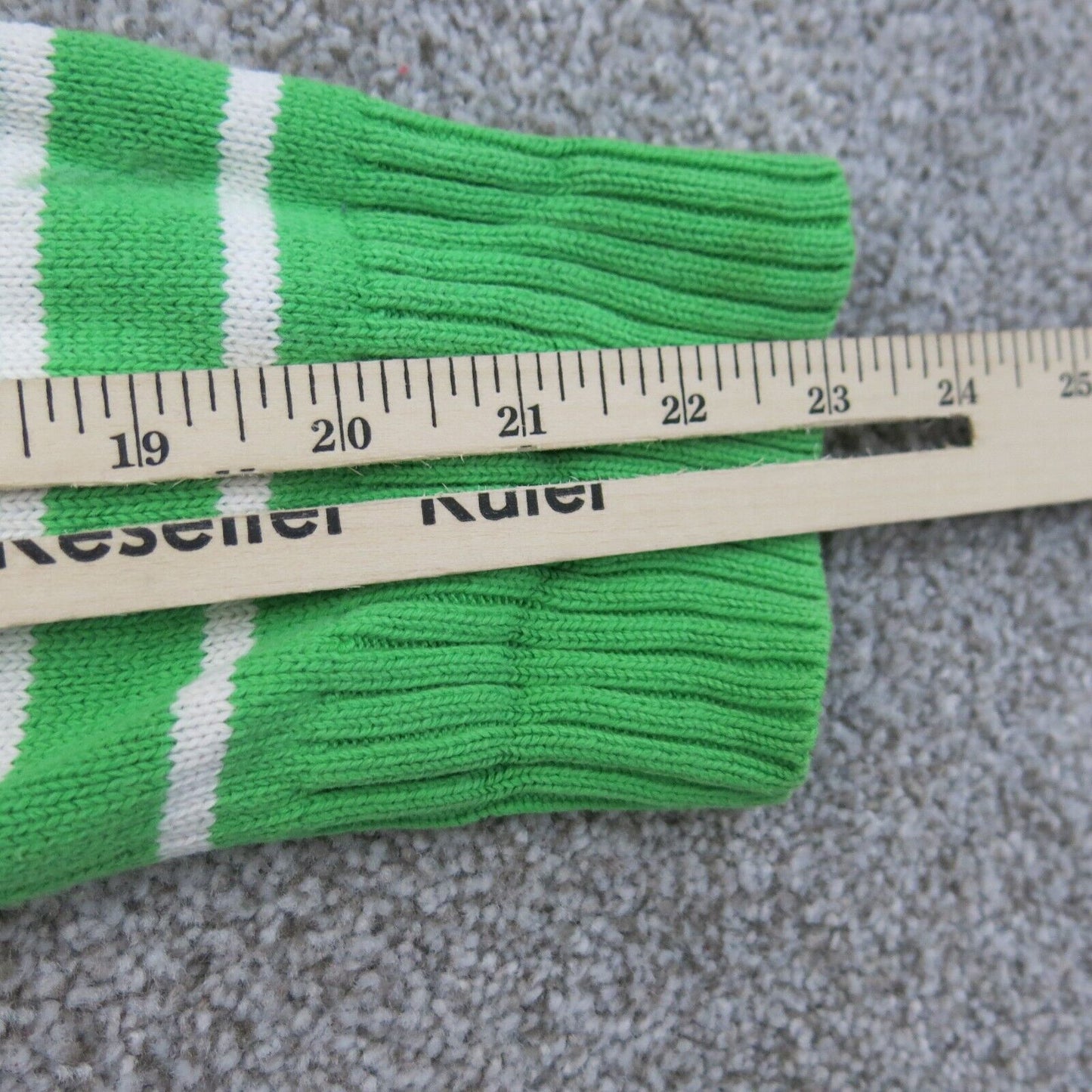 Ralph Lauren Women Hoodie Sweater Knitted 1/4 Zip Long Sleeve Green White SZ L/G