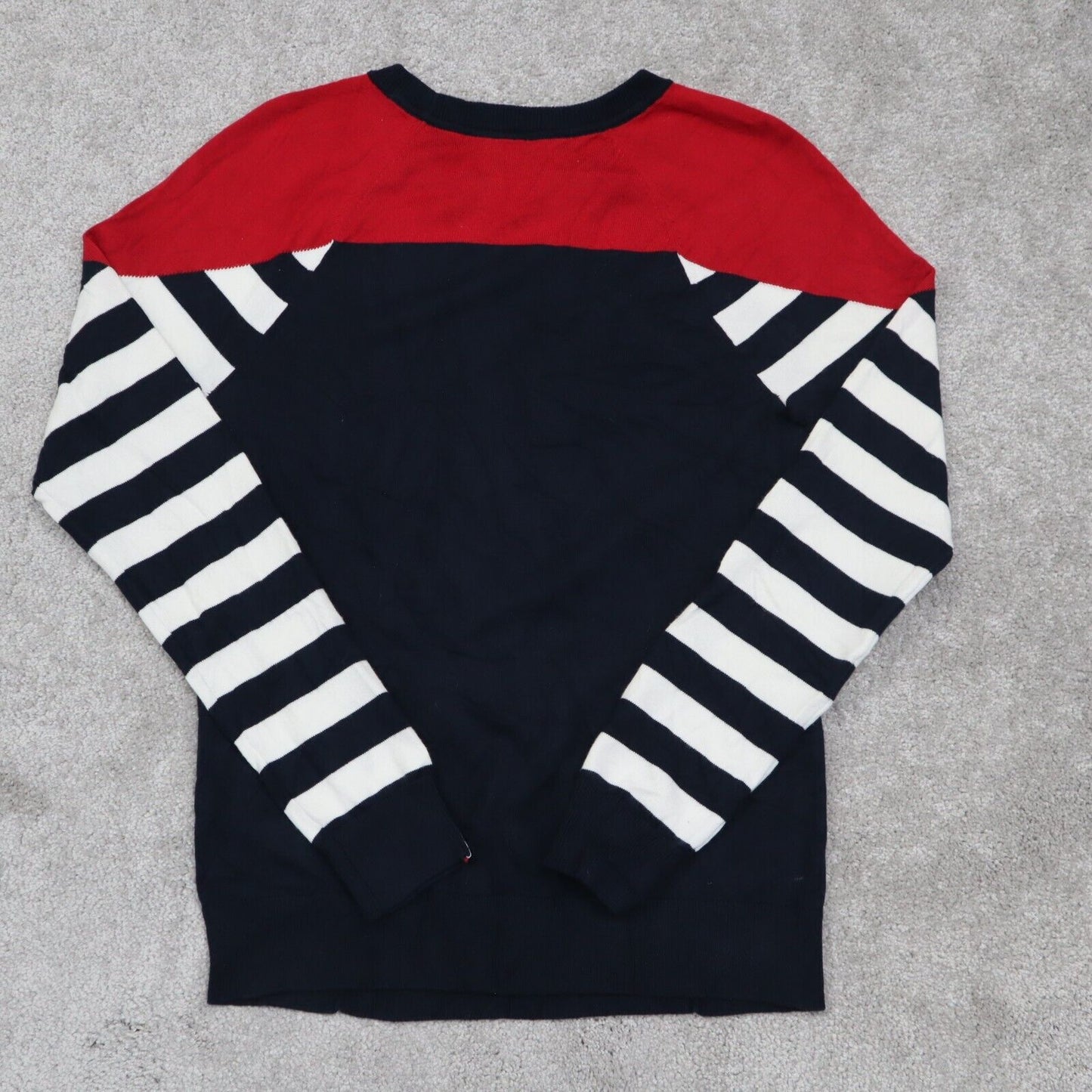 Tommy Hilfiger Womens Pullover Striped Sweater Long Sleeves Red White Blue SZ XS