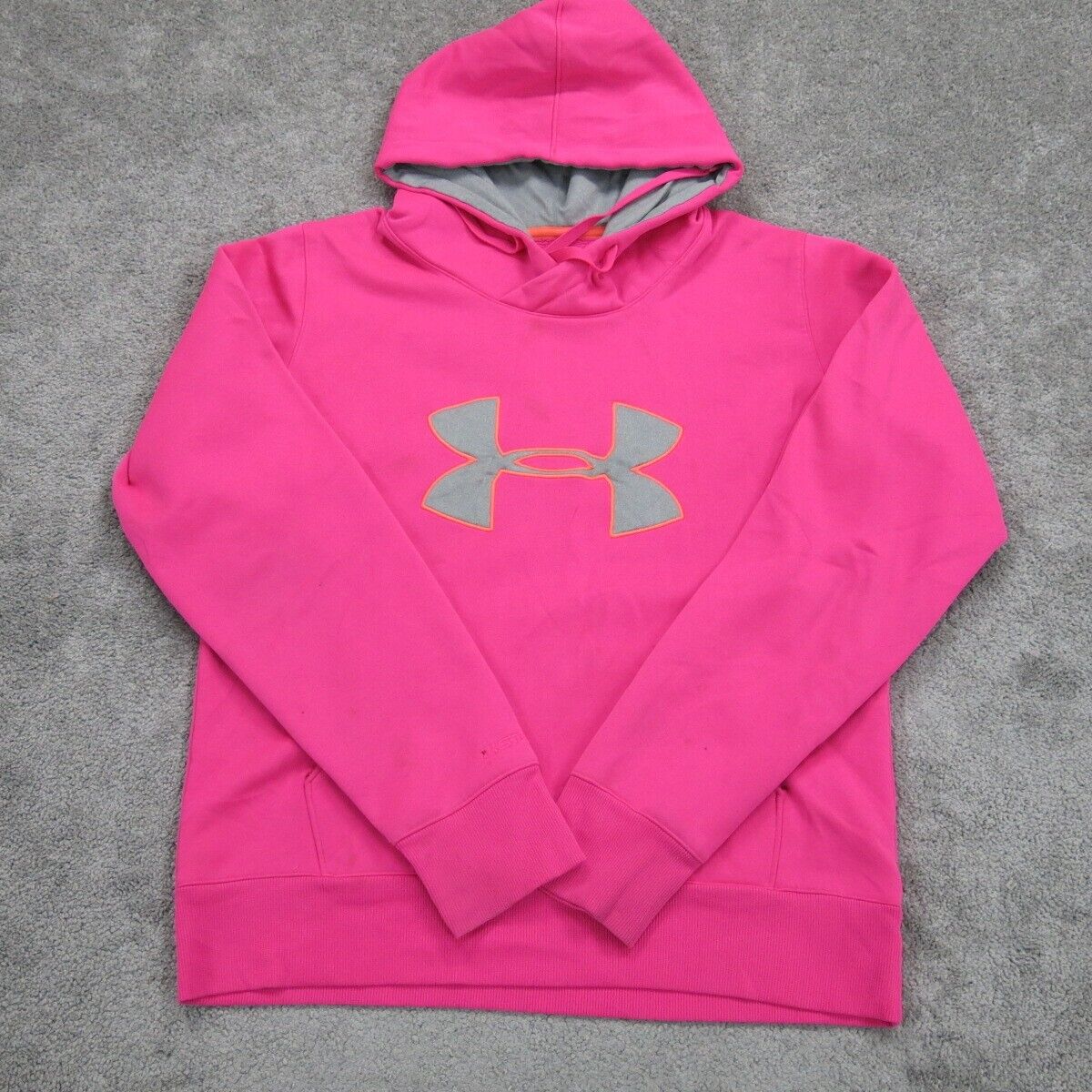 Under Armour Women Hoodie Sweatshirt Semi Fitted Coldgear Long Sleeve Pink SZ MD
