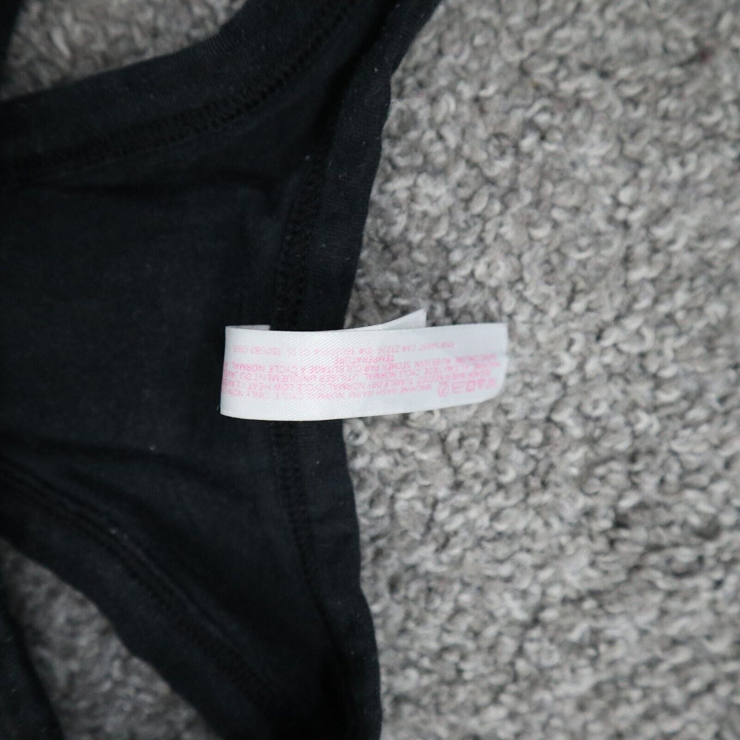 Pink Victoria Secret Women Activewear Sports Bra 100% Cotton Black Size Medium
