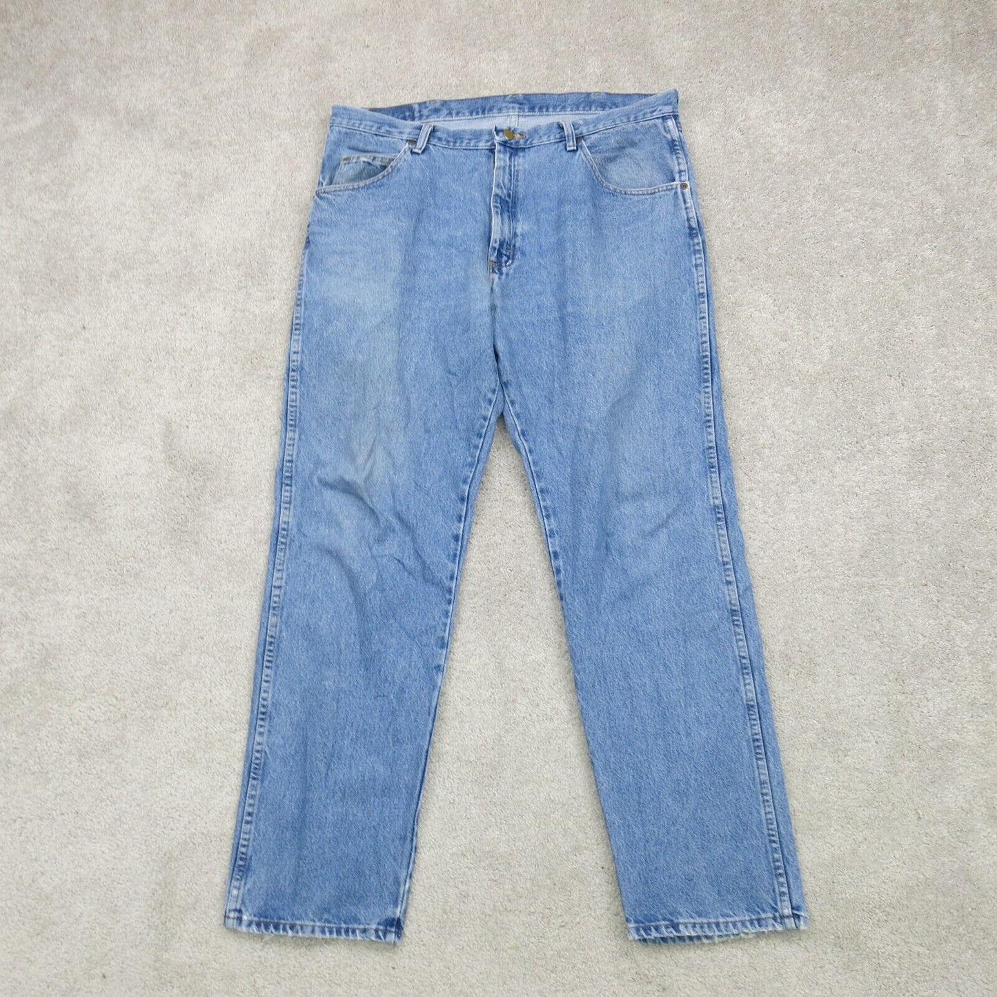 Wrangler Mens Jeans Straight Leg Stretch Regular Fit High Rise Blue Size W38xL32