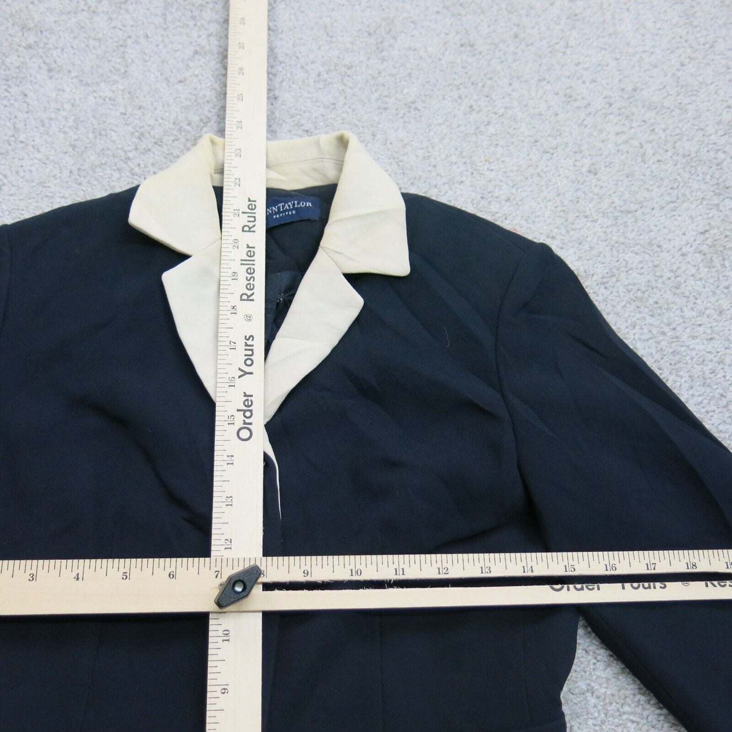 Ann Taylor Womens Blazer Coat Single Breasted Long Sleeve Navy Blue Size Medium