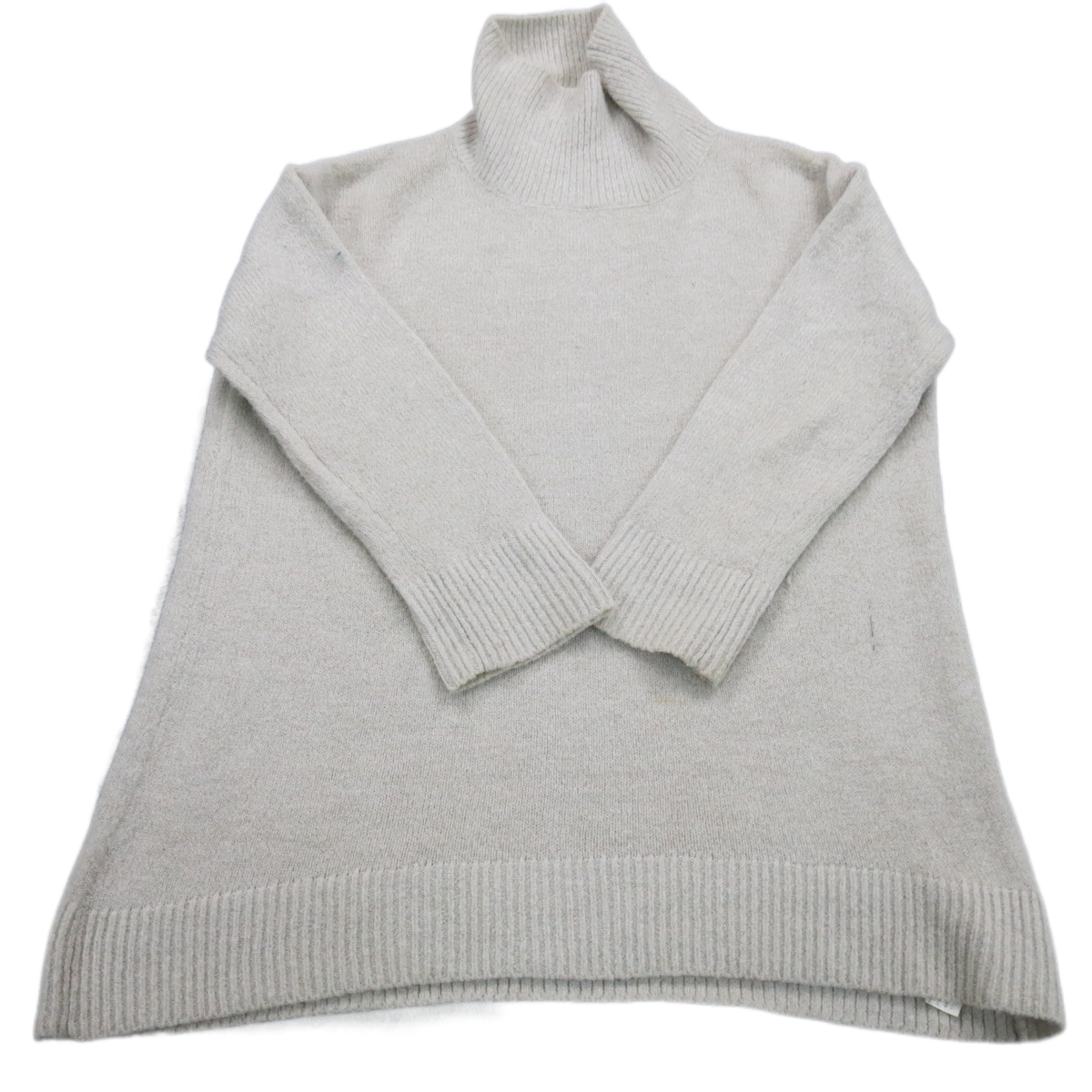 Zara Knit Womens Pullover Sweater Knitted Long Sleeves High Neck White SZ Small