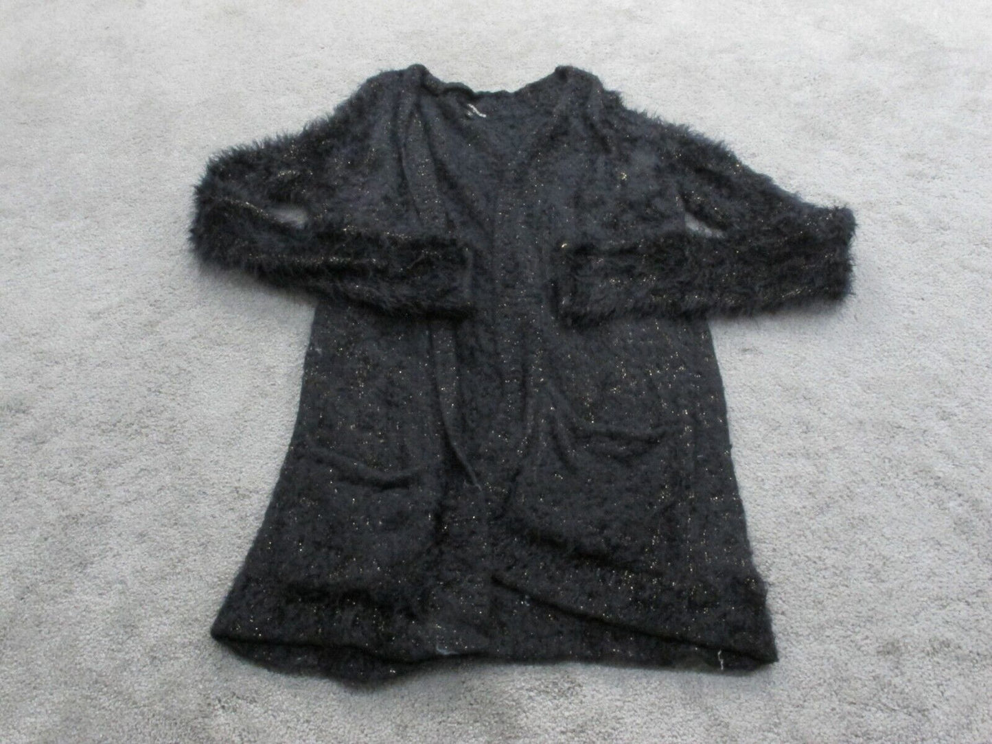 Express Women's Cardigan Sweater Knitted Open Front Long Sleeve Black Size Small