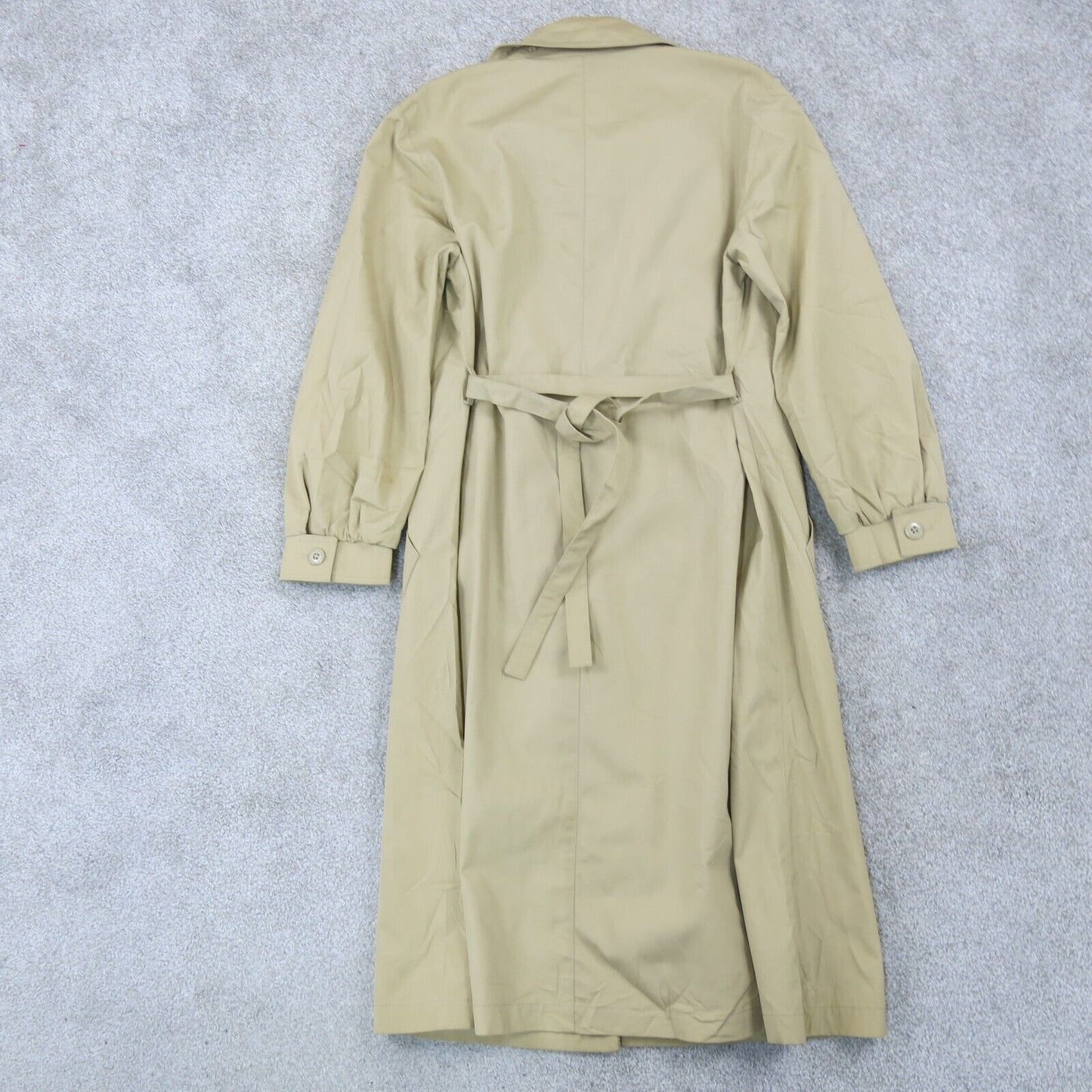 London Fog Womens Trench Coat Long Sleeves Back Tie Waist Beige Size 12P