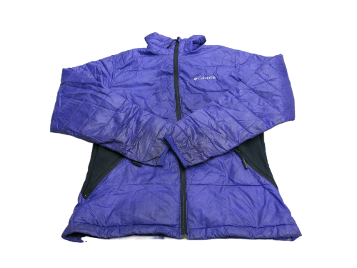 Columbia Men Windbreaker Jacket Coat Full Zip Long Sleeve Pocket Purple Black XS