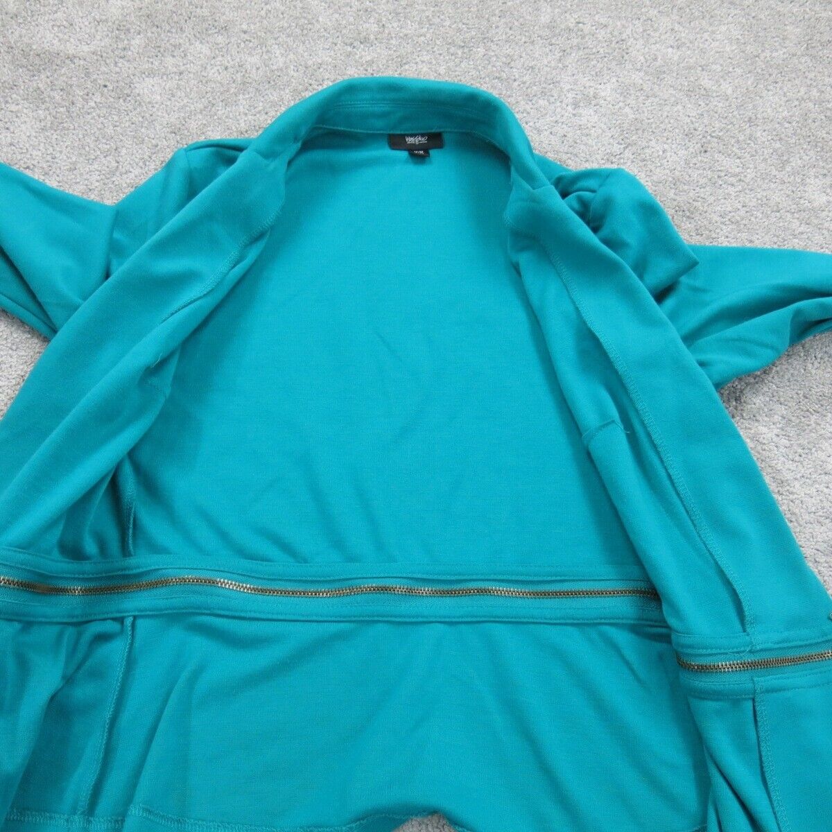 Mossimo Womens Blazer Coat Single Breasted Long Sleeves Pockets Teal Blue Size M