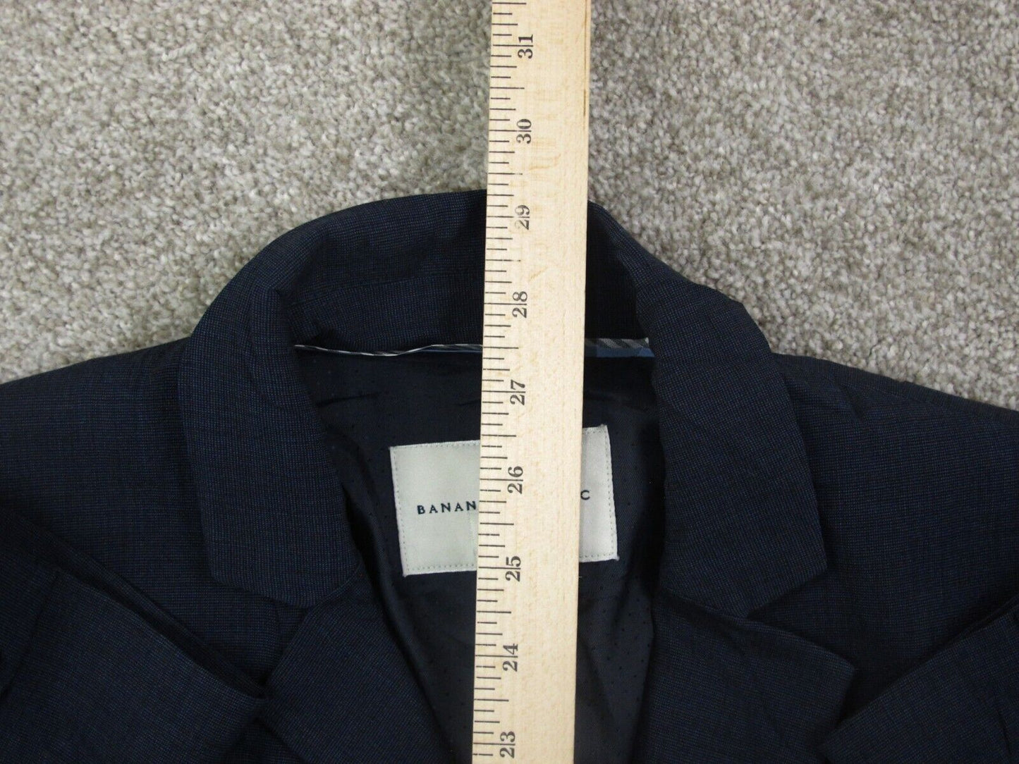 Banana Republic Womens Blazer Coat Long Sleeves Stretch Navy Blue Size 2 Tall