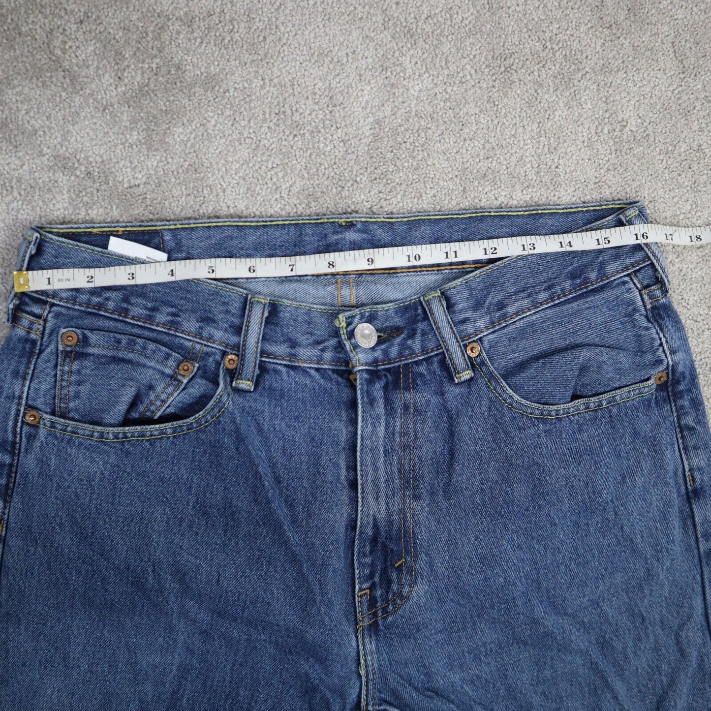Levi s 505 Jeans Men's  Size 33 Blue Stretch Regular Fit Straight Denim Jeans