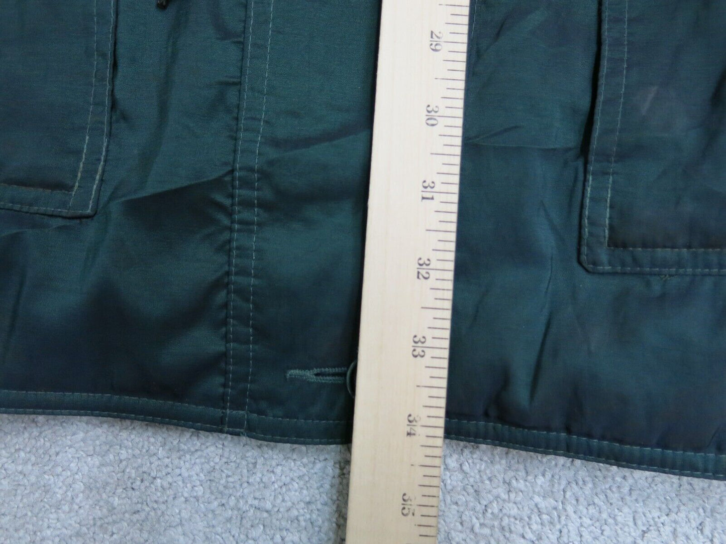 Forecaster Men Windbreaker Jacket Coat Front Button Long Sleeve Green Size Small