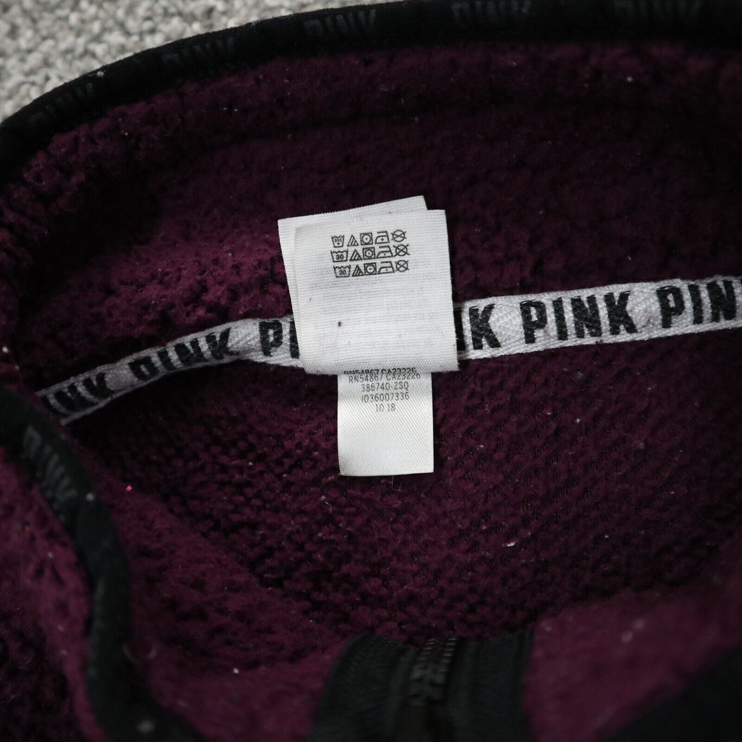 Pink Victorias Secret Womens Sweatshirt 1/4 Zip Long Sleeve Pocket Red SZ Small