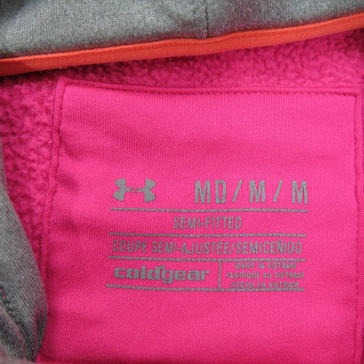 Under Armour Women Hoodie Sweatshirt Semi Fitted Coldgear Long Sleeve Pink SZ MD