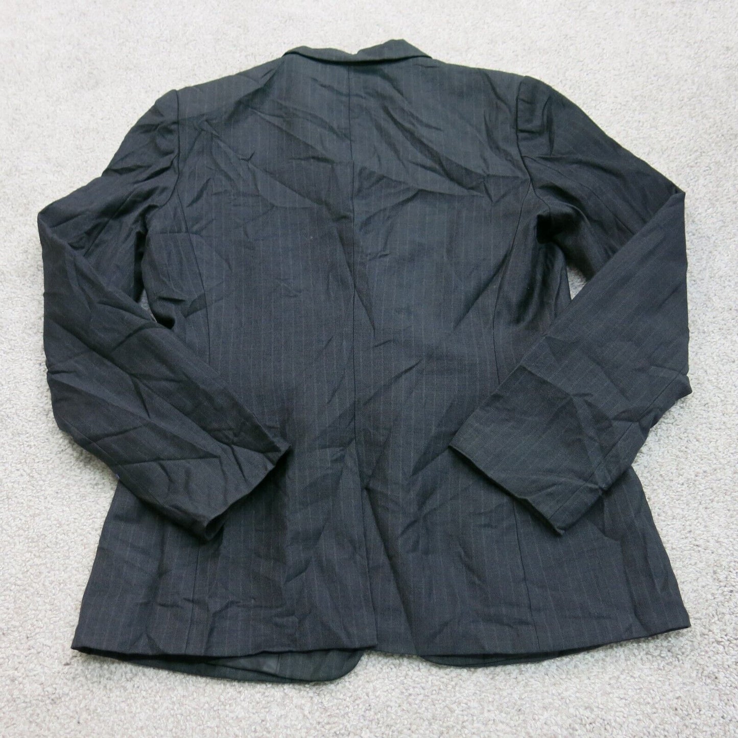Calvin Klein Womens Blazer Coat Single Breasted Long Sleeves Pocket Black Size 6