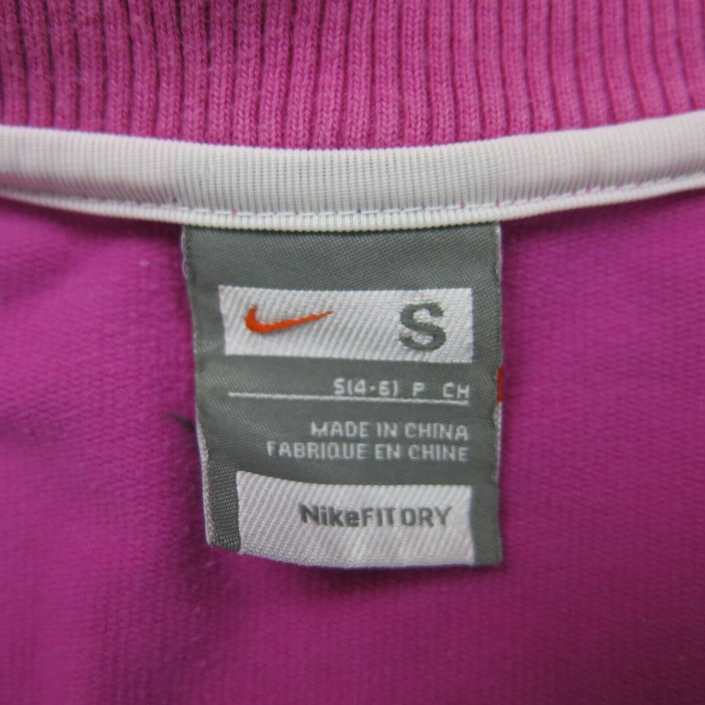 Nike Womens Tracksuit Jacket Full Zip Up Mock Neck Pockets Logo Pink Size Small