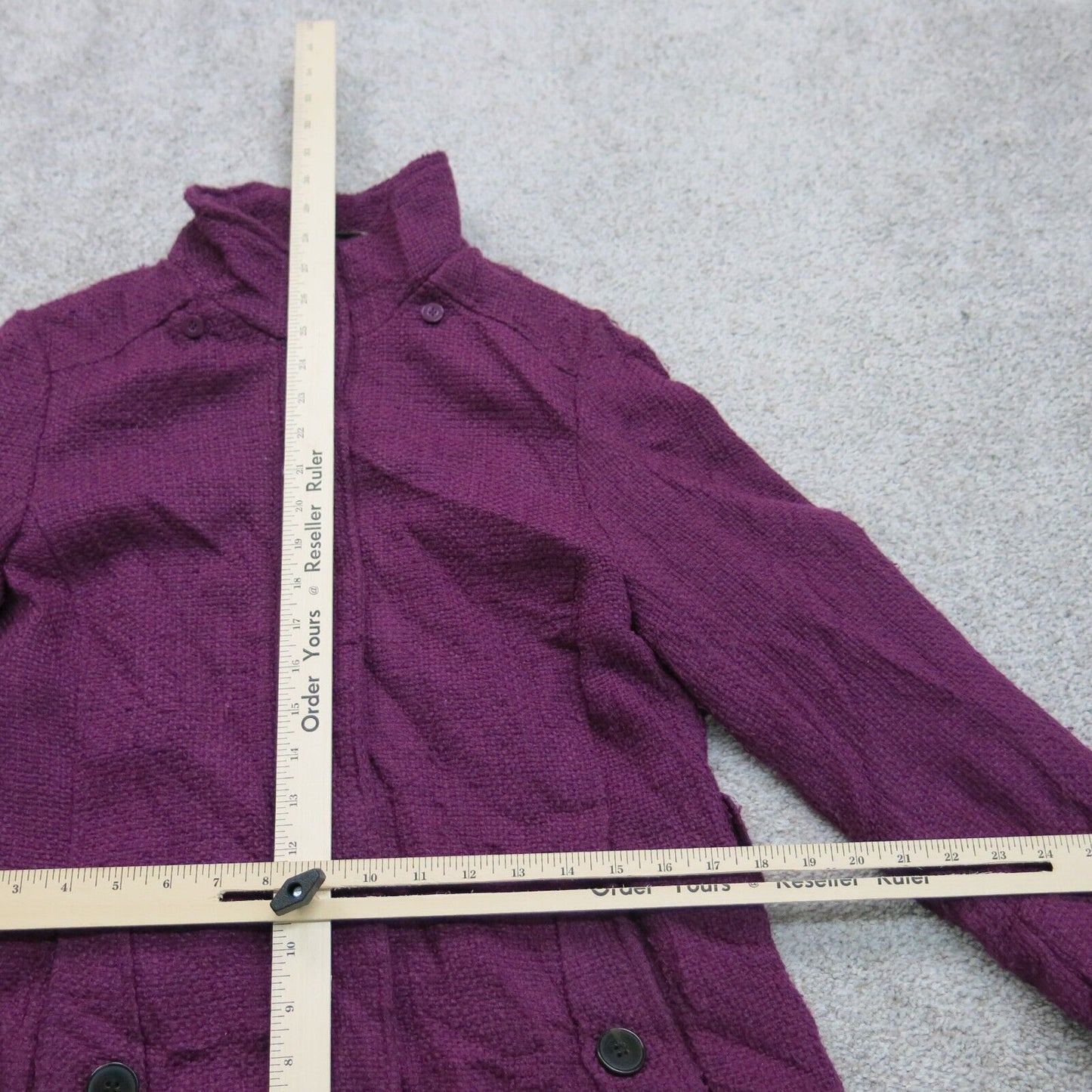 Nicole Miller Womens Coat Casual Long Sleeves Mock Neck Purple Size Medium
