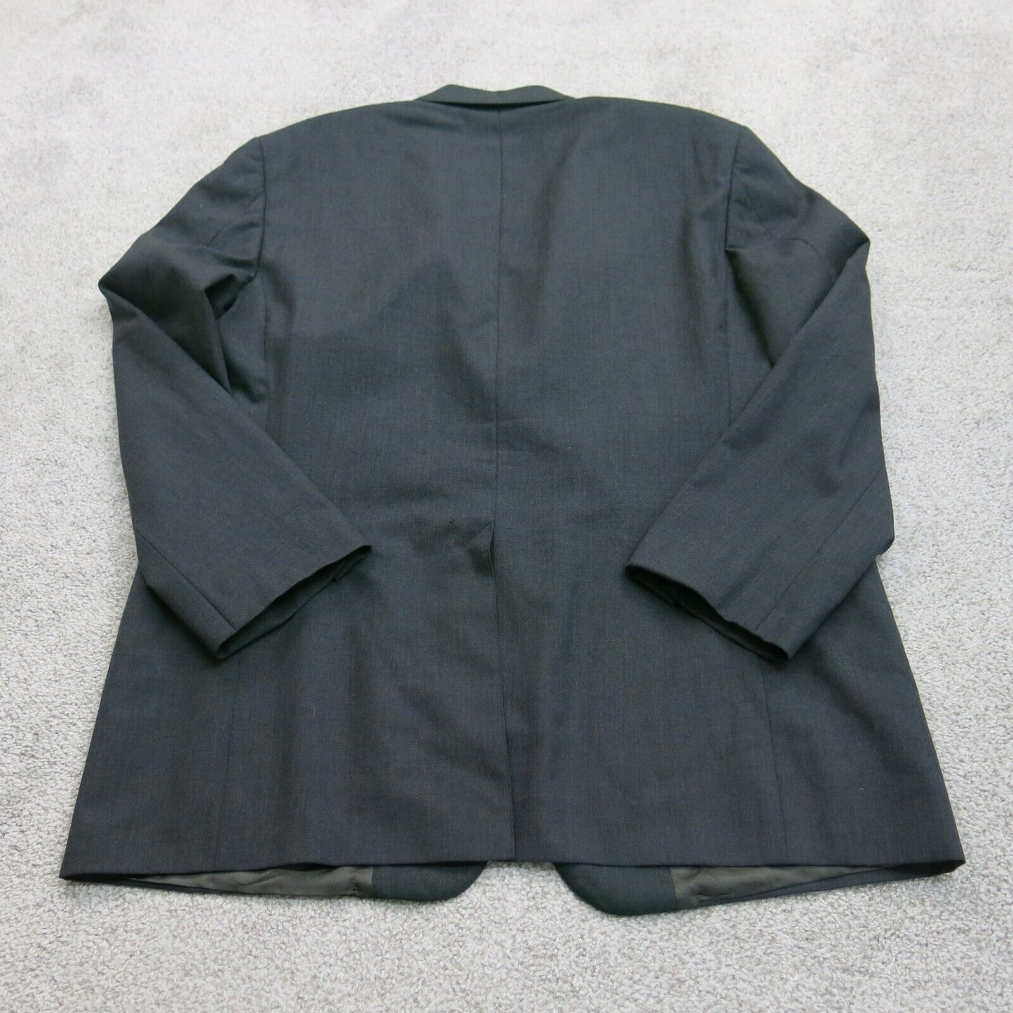 Brooks Brother Mens Blazer Coat Single Breasted 100% Wool Black Size 45 Reg