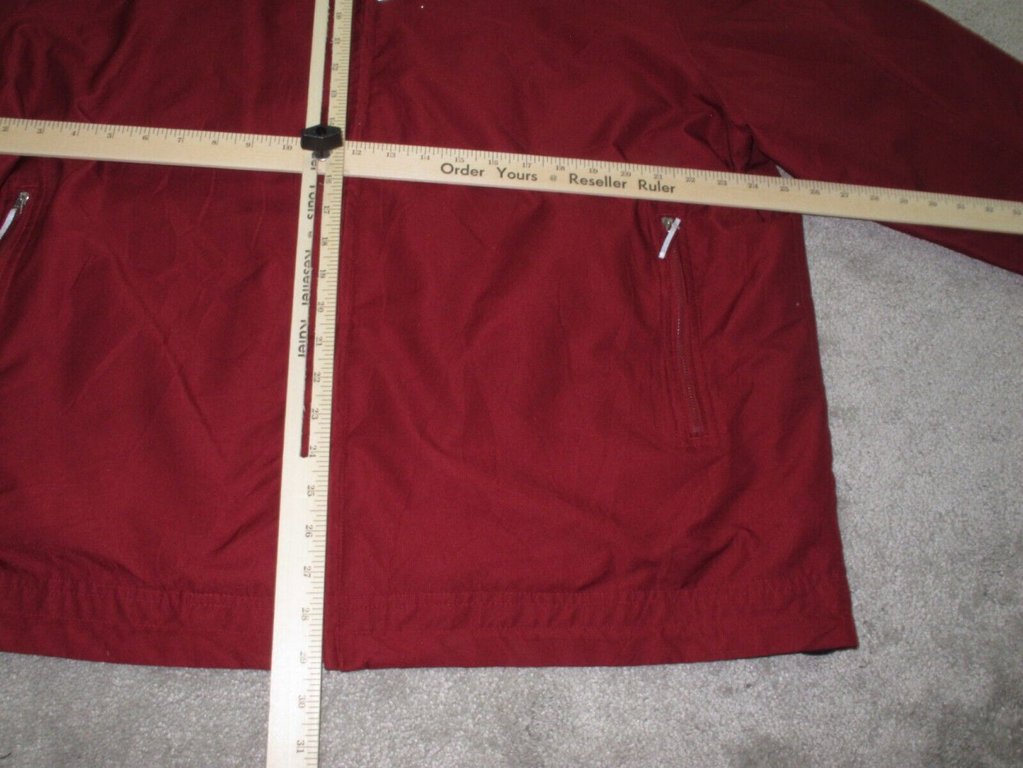 Reebok Mens Blouson Jacket Full Zip Up Long Sleeves Pockets Red Size ?