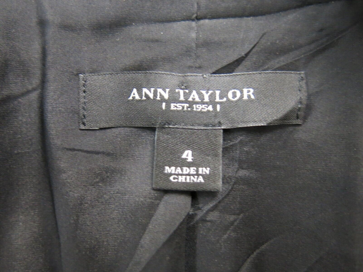 Ann Taylor Womens Blazer Coat Single Breasted Long Sleeves Pockets Black Size 4
