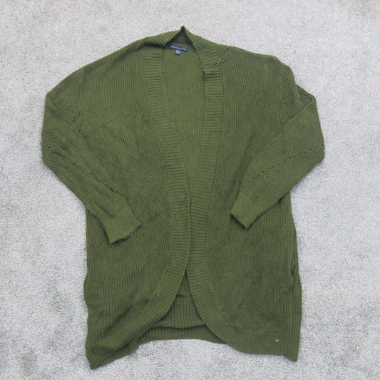 American Eagle Women Cardigan Sweater Knitted Long Sleeves Olive Green SZ Medium