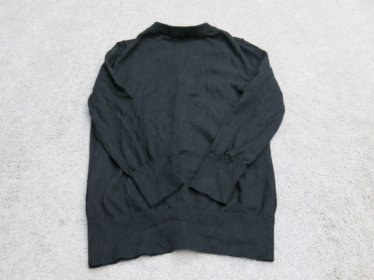 J. Crew Womens Cardigan Knitted Sweater 3/4 Sleeves Solid Black Size X Small