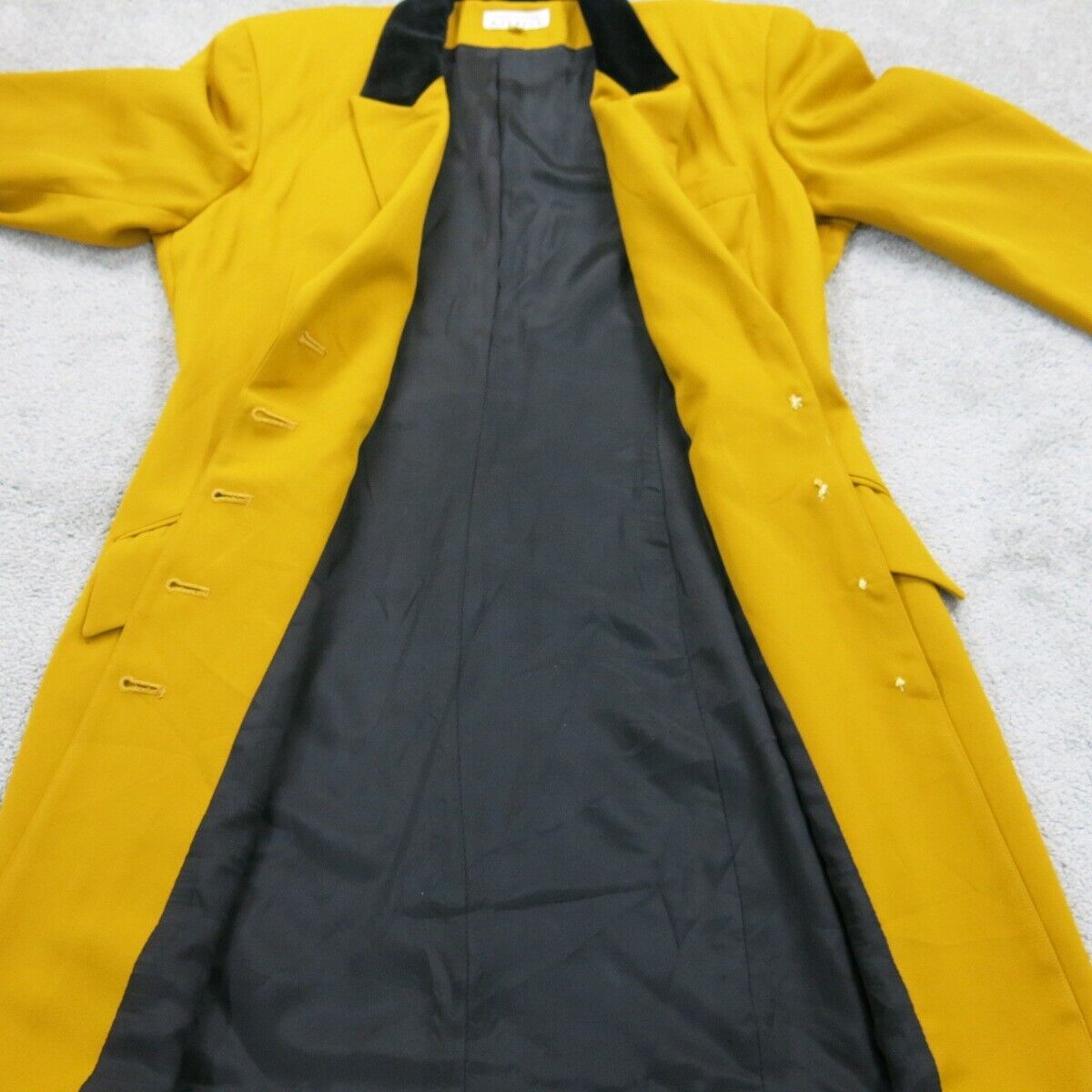 Express Womens Overcoat Single Breasted Long Sleeves Mustard Yellow Size Medium