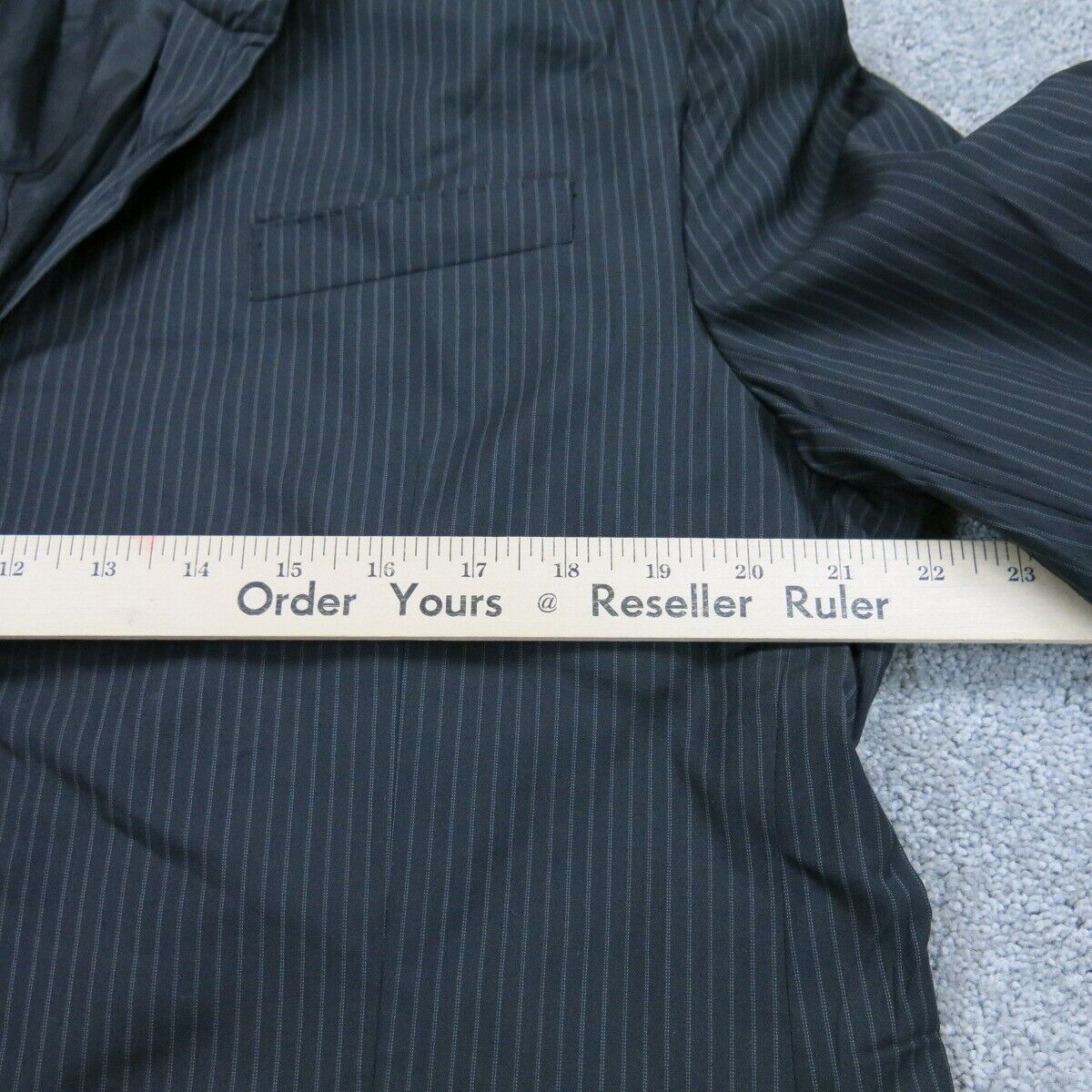 Banana Republic Men Blazer Coat Striped Single Breasted Long Sleeve Black SZ 44R