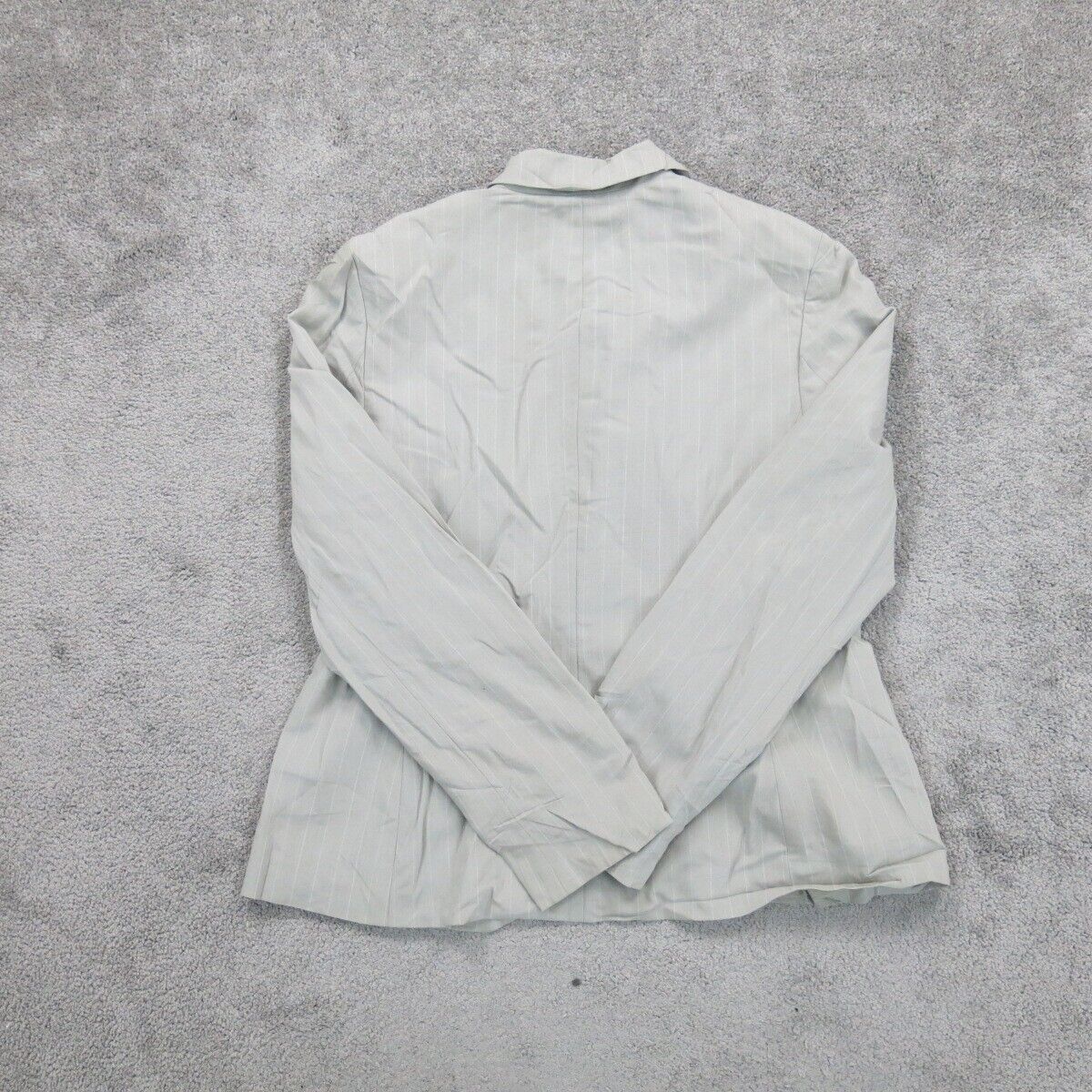 Ann Taylor Loft Womens Blazer Coat Striped Single Breasted Off White Size 10