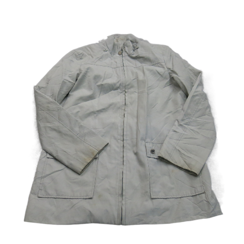 Calvin Klein Womens Full Zip Up Long Coat Long Sleeves Pockets Gray Size Small
