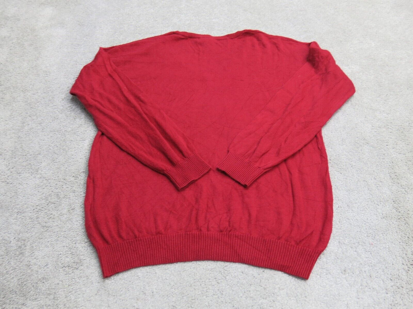 Banana Republic Women Pullover Knitted Sweater V Neck Long Sleeve Red Size M