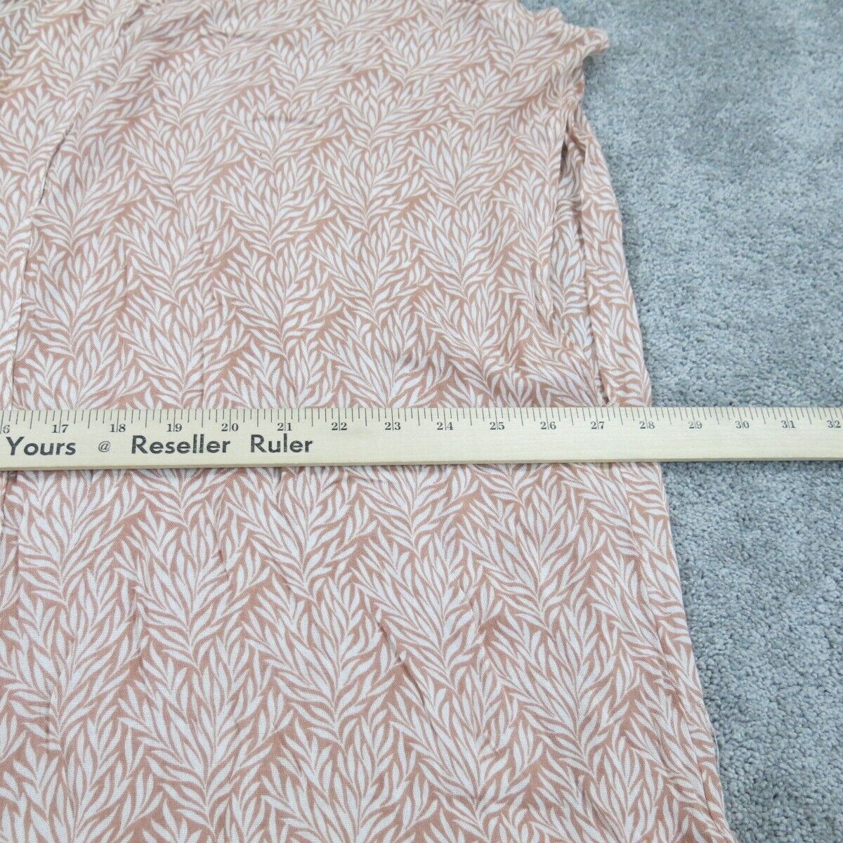 Loft Women Top Knit Cardigan Open Front Sleeveless Leaf Print White Brown SZ XS