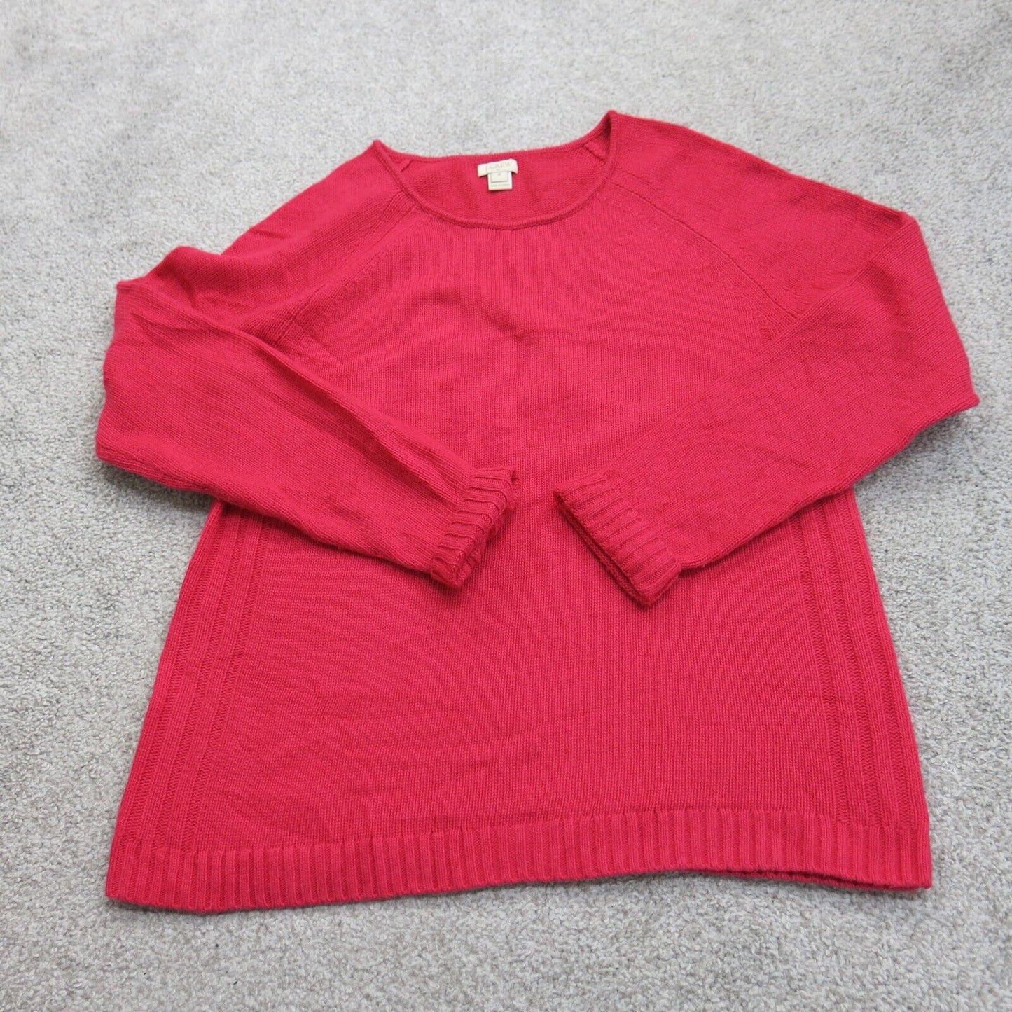 J. Crew Womens Pullover Sweater Crew Neck Long Sleeves Solid Light Red SZ Medium