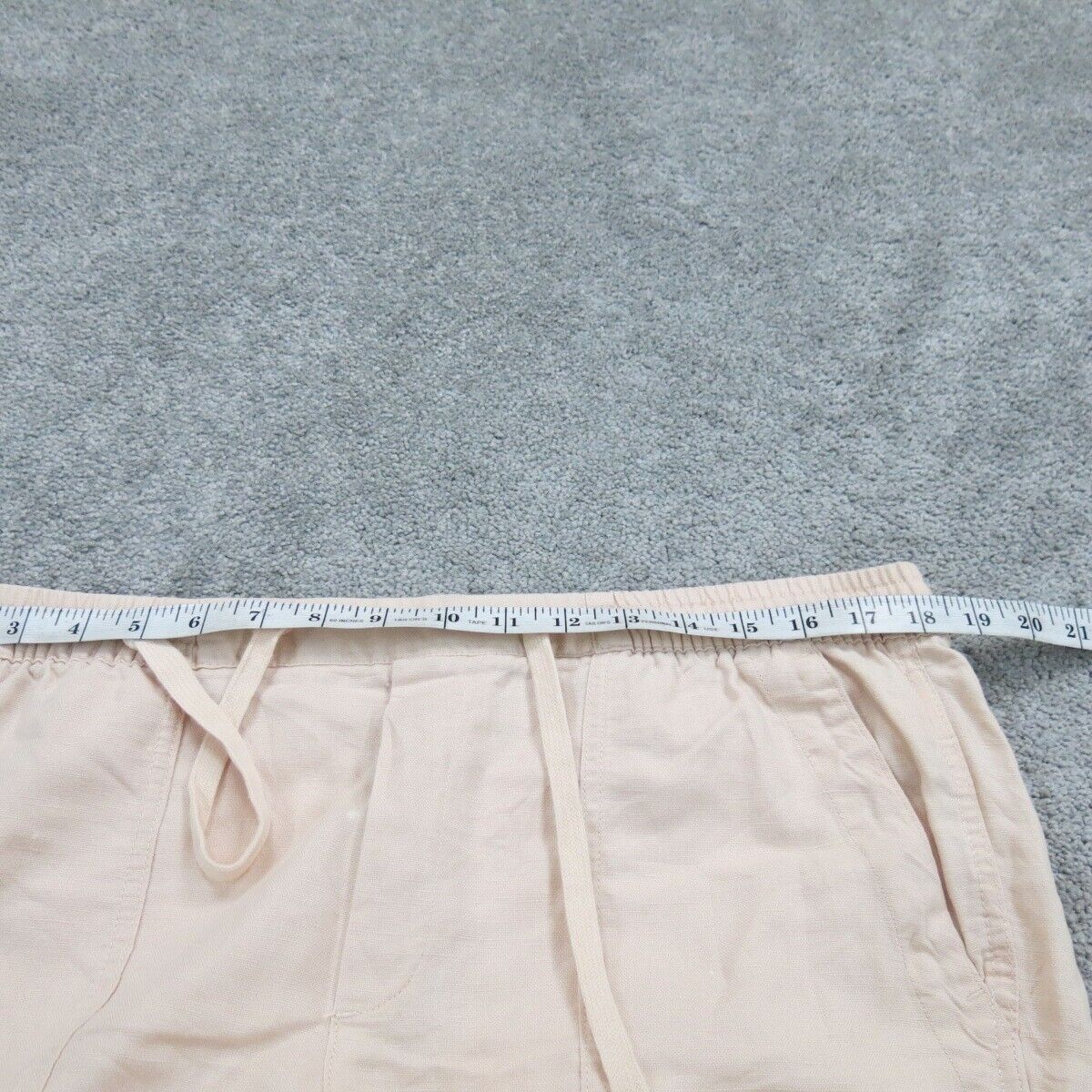 Womens Activewear Sweatpants Drawstring Waist High Rise Ivory Pink Size Large
