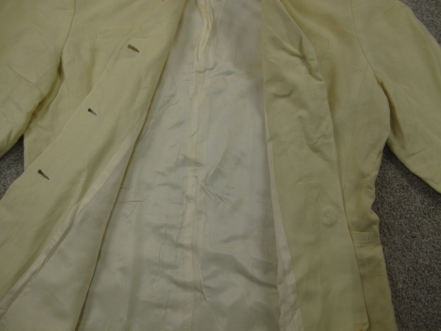 Ann Taylor Womens Blazer Coat Single Breasted Long Sleeves Light Yellow Size 6