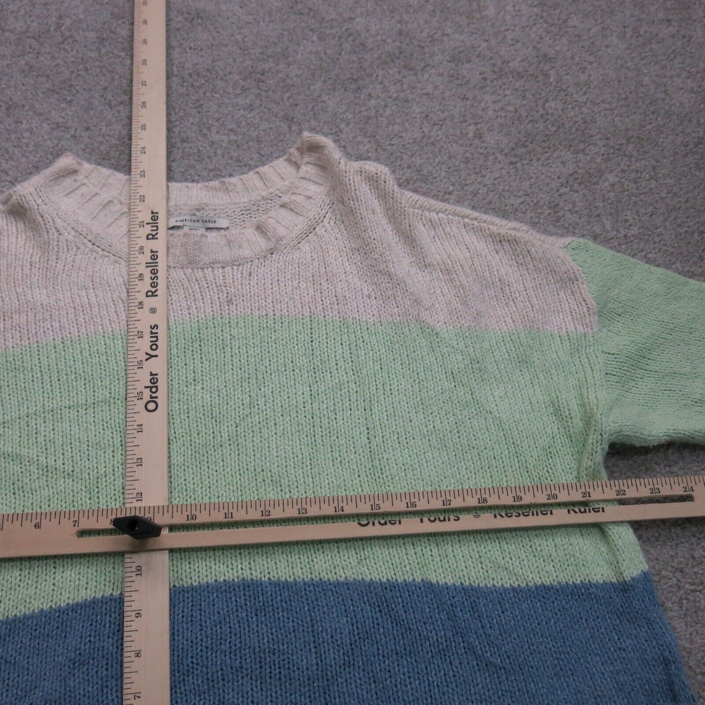 American Eagle Womens Pullover Sweater Crew Neck Long Sleeve Colorblock Size M