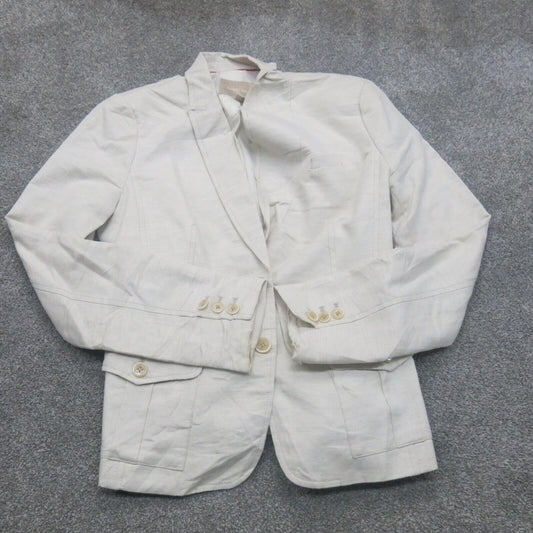 Banana Republic Womens Blazer Coat Single Breasted Pockets OFF White Size W31