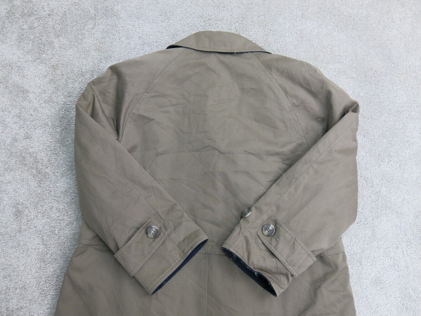 London Fog Mens Long Over Coat Open Front Long Sleeves Beige Size 10 Regular