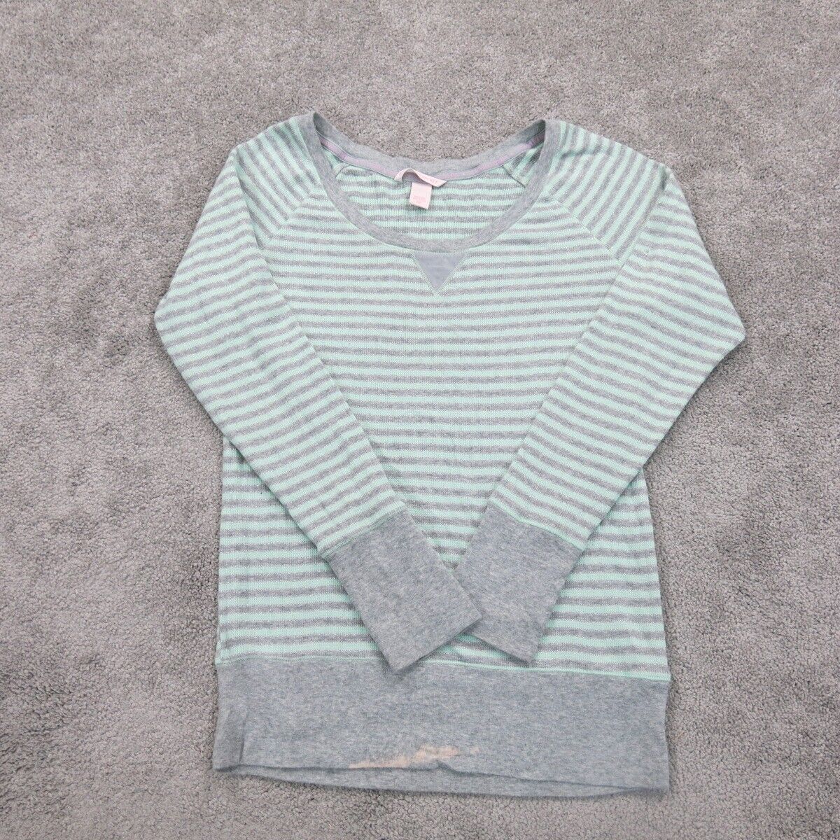 Victoria Secret Womens Sweater Knitted Scoop Neck Long Sleeve Aqua Blue Size S P