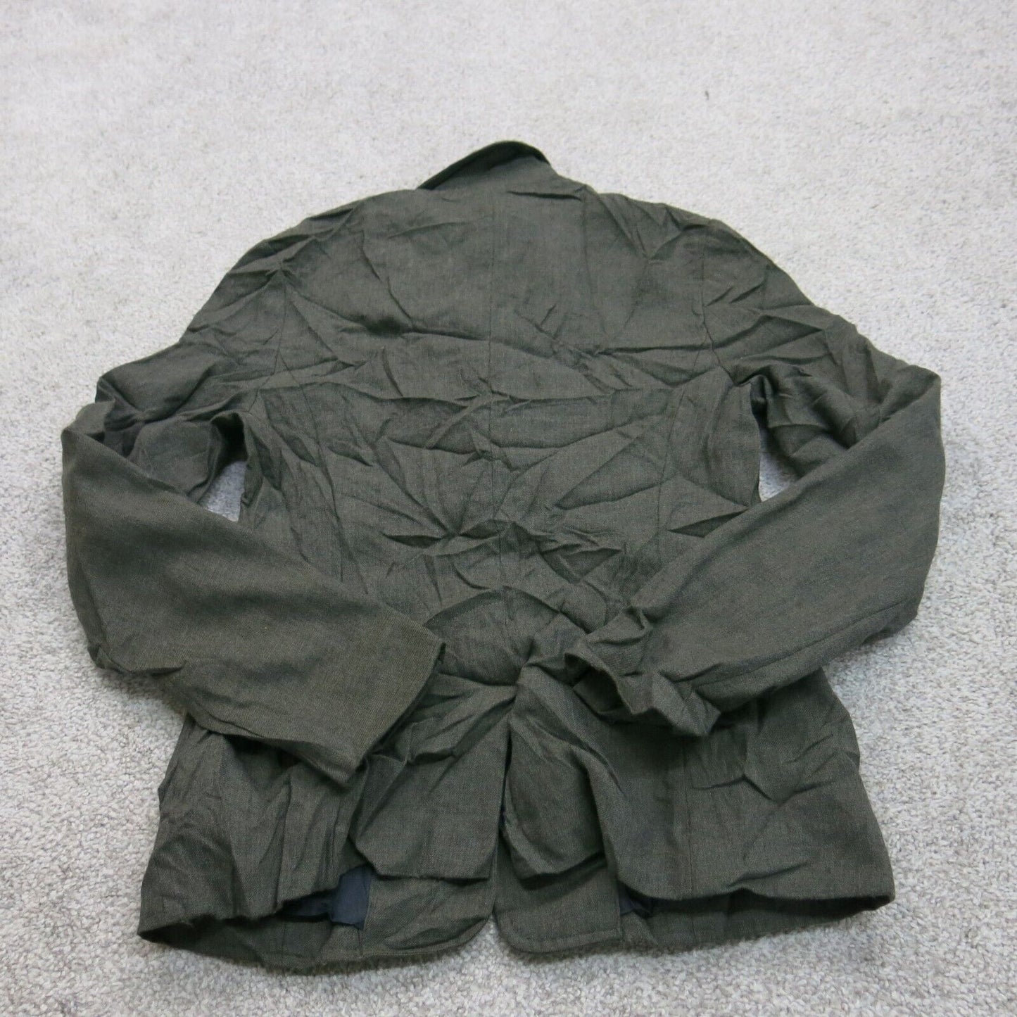 Banana Republic Women Blazer Coat Collard Neck Long Sleeve Dark Olive Green SZ 4