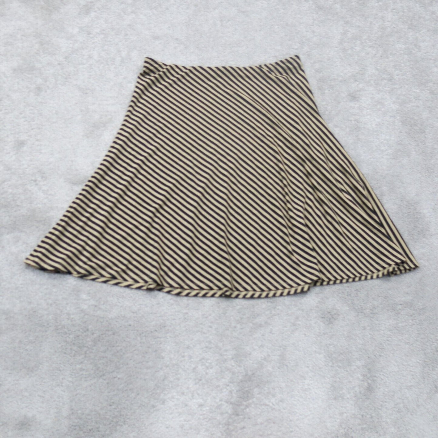 Ann Taylor Womens A Line Midi Skirts Stiped Flat Font Black Beige Size Medium