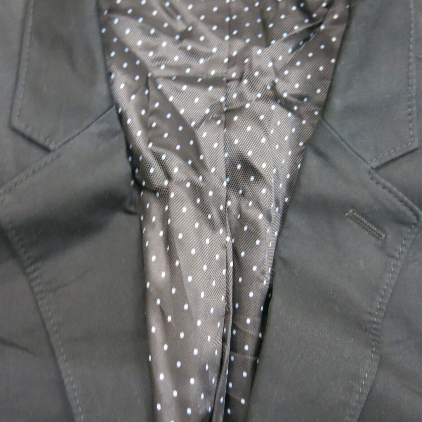 Express Mens Blazer Coat Fitted Single Breasted Long Sleeves Black Size 44R