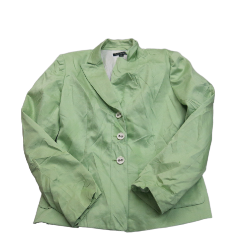 Tahari Womens Single Breasted Blazer Coat Long Sleeves Pockets Green Size 4