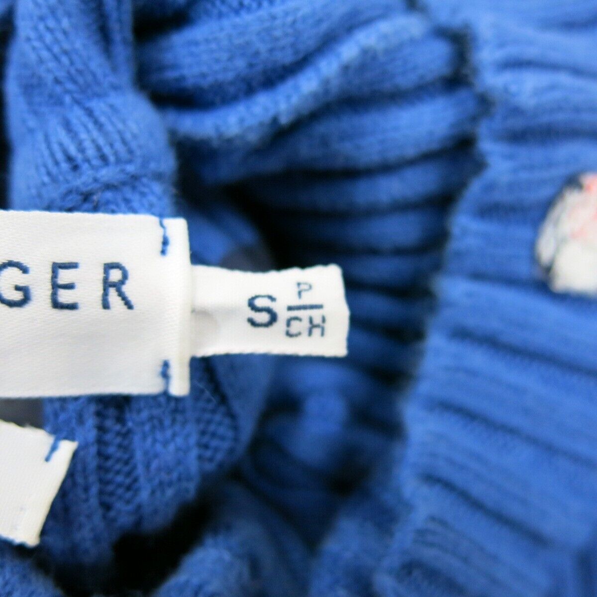 Tommy Hilfiger Womens Striped Sweater Knitted Turtlenecks Long Sleeves Blue SZ S