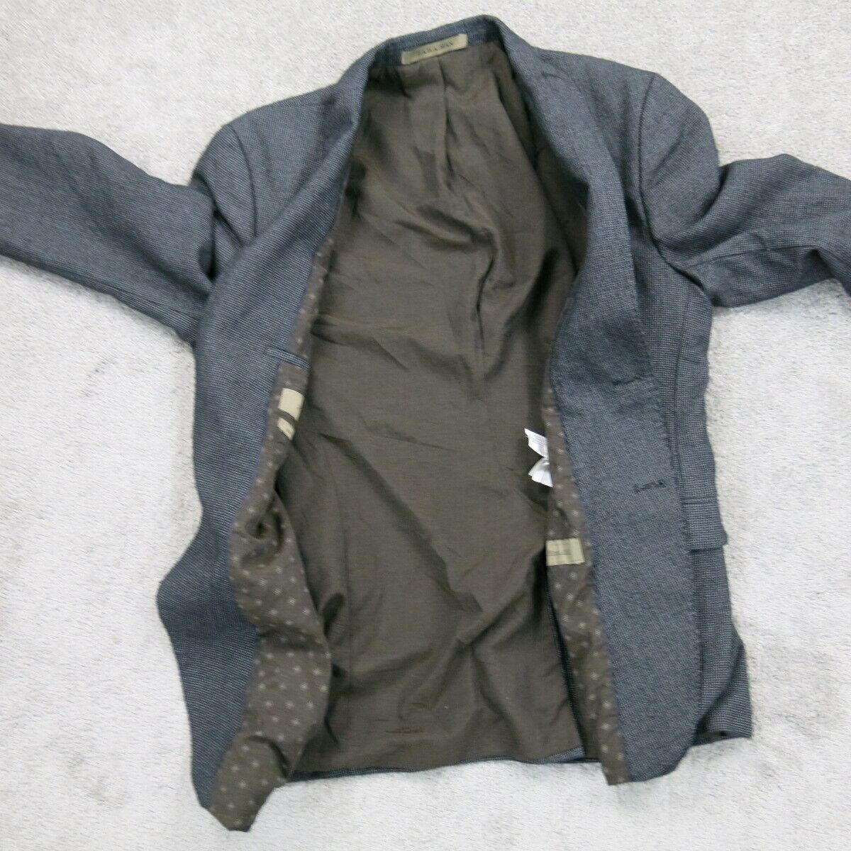 Zara Mens Blazer Coat Single Breasted Long Sleeves Pockets Black Size US 38