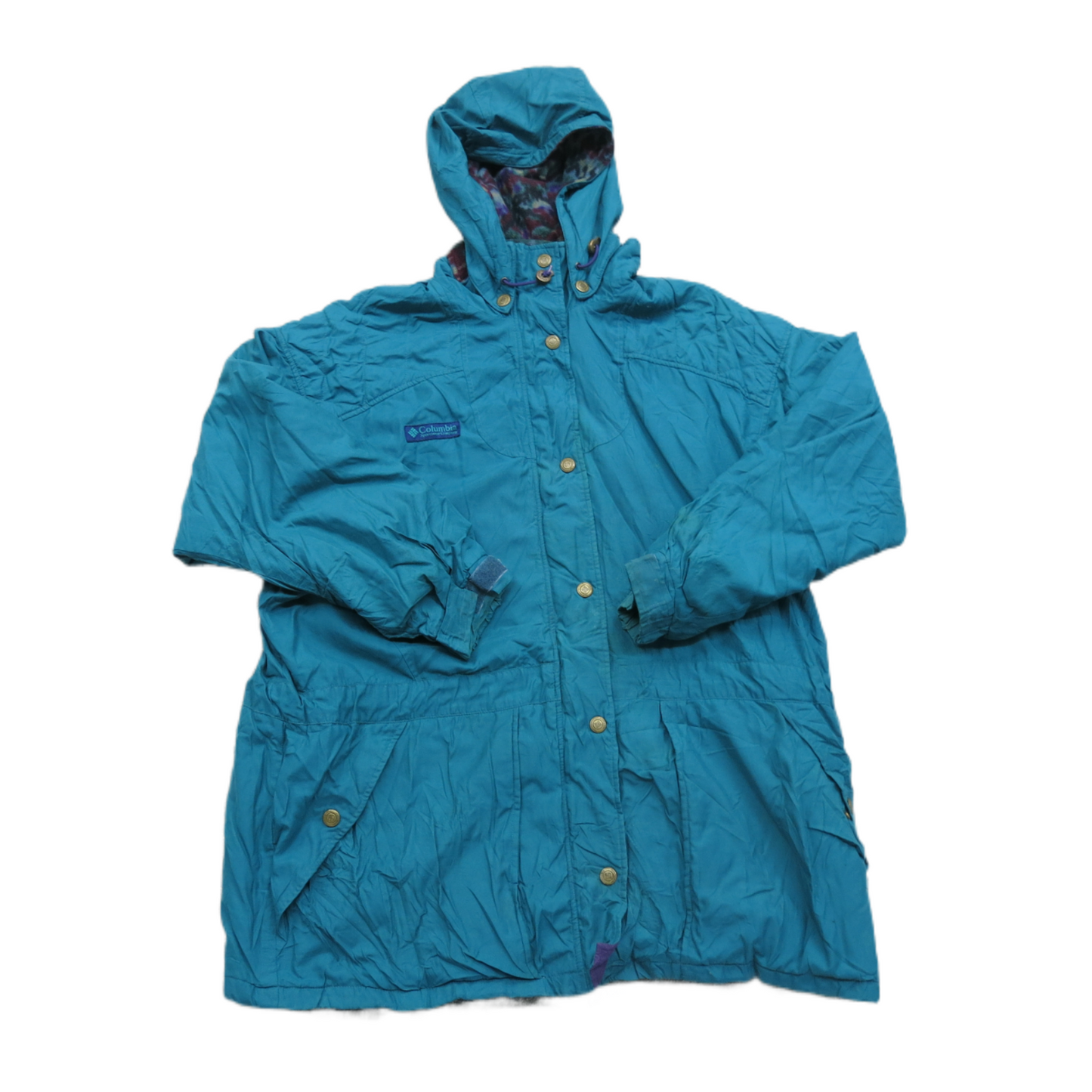 Columbia Sportswear Mens Windbreaker Hooded Coat Long Sleeve Blue Size Large