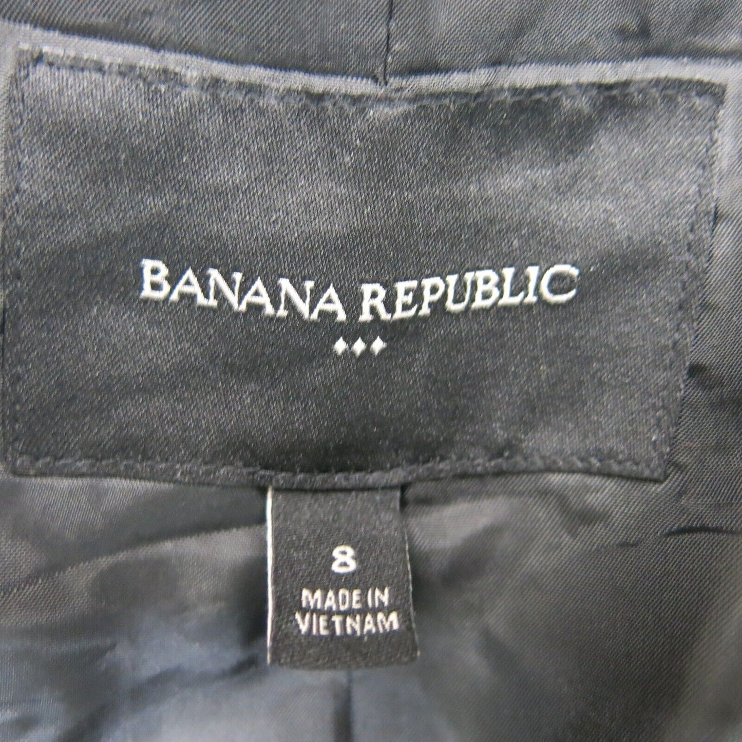 Banana Republic Womens Blazer Coat Single Breasted Long Sleeve Black Size 8